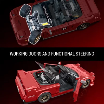 Gambar Mattel Brick Shop Hot Wheels 90 Acura Nsx Set 876 Pcs - Merah