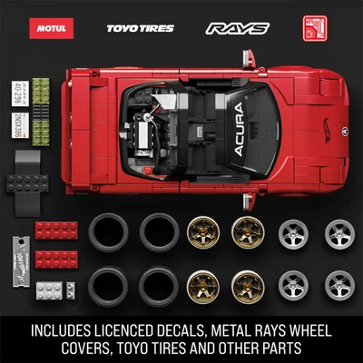Gambar Mattel Brick Shop Hot Wheels 90 Acura Nsx Set 876 Pcs - Merah