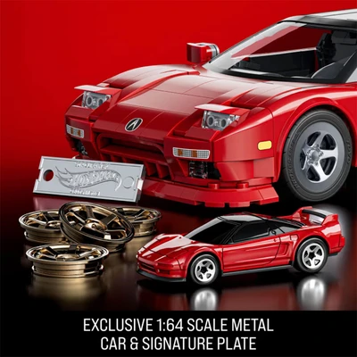 Gambar Mattel Brick Shop Hot Wheels 90 Acura Nsx Set 876 Pcs - Merah