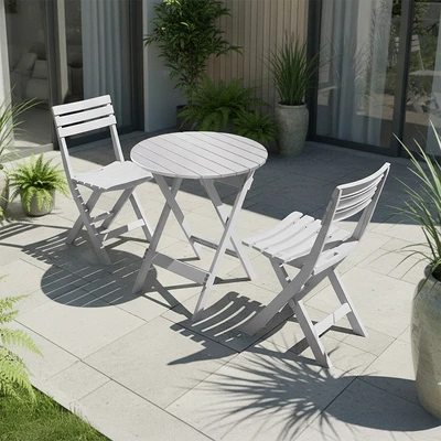 Gambar Soleil Set Kursi & Meja Teras Lipat - Abu-Abu