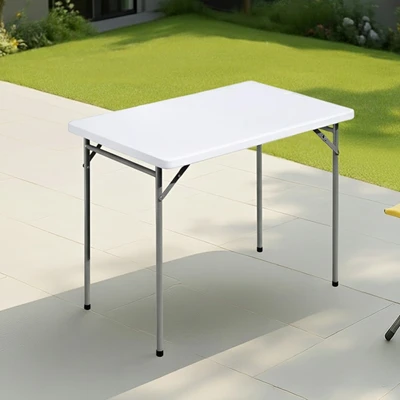 Gambar Krisbow Meja Lipat Rectangle 90x60 cm - Putih