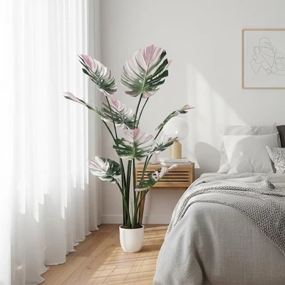 Gambar Forhom Tanaman Artifisial Monstera Dengan Pot 60x60x120 cm - Hijau