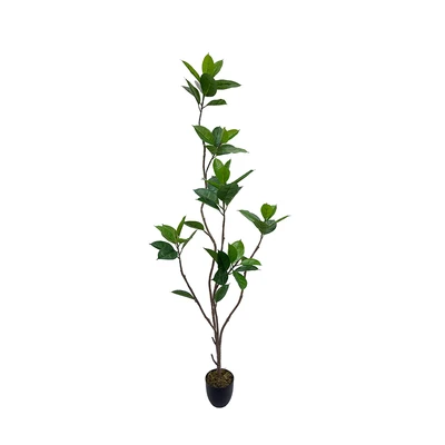 Gambar Forhom Tanaman Artifisial Rubber Dengan Pot 6 Heads 70x40x190 cm - Hijau