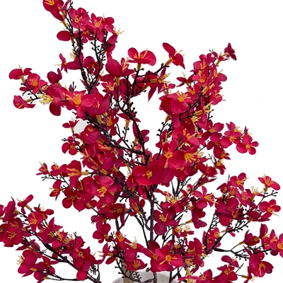 Gambar Forhom Bunga Artifisial Malus Dengan Pot 25x25x45 cm - Merah