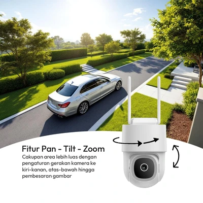 Gambar Krisbow Sync Smart IP Camera Outdoor Wifi PTZ G15 4 MP - Putih