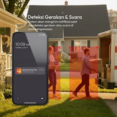 Gambar Krisbow Sync Smart IP Camera Outdoor Wifi PTZ G15 4 MP - Putih