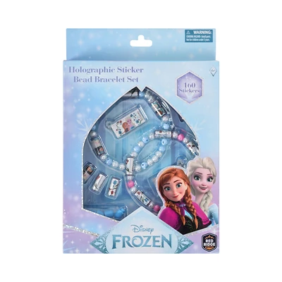 Gambar Disney Set Holographic Stiker & Bead Bracelet Frozen 160 Pcs - Mix