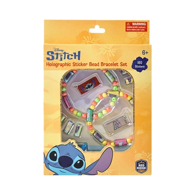 Gambar Disney Set Holographic Stiker & Bead Bracelet Stitch 160 Pcs - Mix