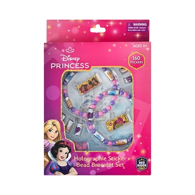Gambar Disney Set Holographic Stiker & Bead Bracelet Princess 160 Pcs - Mix