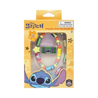 Gambar Disney Set Holographic Stiker & Bead Bracelet Stitch 80 Pcs - Mix