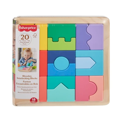 Gambar Fisher Price Set Interlocking Blocks Kayu - Mix