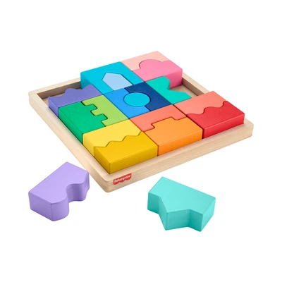 Gambar Fisher Price Set Interlocking Blocks Kayu - Mix