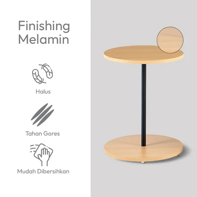 Gambar Informa Madeline Set Meja Sisi & Bangku Round - Krem