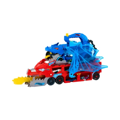 Gambar Hot Wheels Set Ultimate Dual Dragon Transporter - Merah/biru