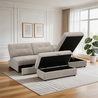 Gambar Informa Alice Sofa Bed Fabric - Cokelat