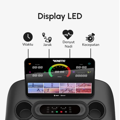 Gambar Kinetic Smart Motorized Treadmill 1.25 HP 15P V2 - Hitam