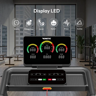 Gambar Kinetic Motorized Treadmill 1 HP 15P V2 - Hitam