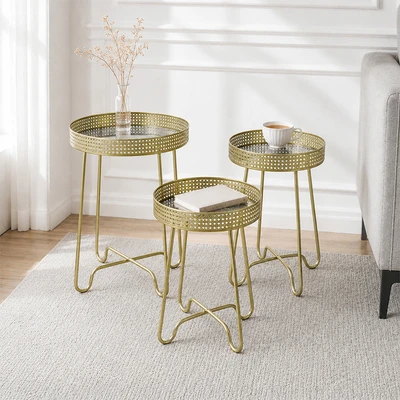 Gambar Selma Finn Meja Sisi Set 3 pcs - Gold