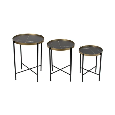Gambar Selma Frenk Meja Sisi Set 3 pcs - Hitam