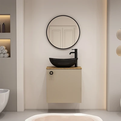 Gambar Informa Haku Set Kabinet Kamar Mandi - Cokelat Khaki