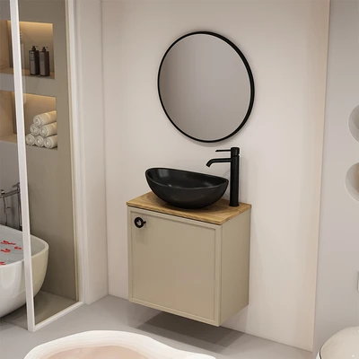 Gambar Informa Haku Set Kabinet Kamar Mandi - Cokelat Khaki