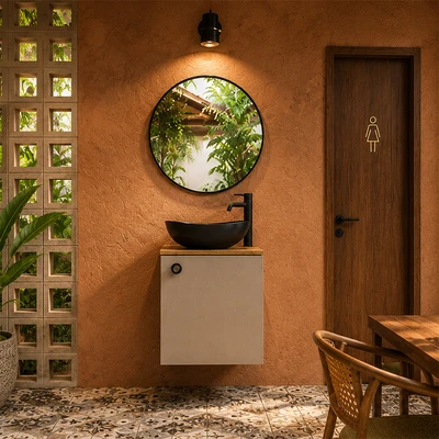 Gambar Informa Haku Set Kabinet Kamar Mandi - Cokelat Khaki