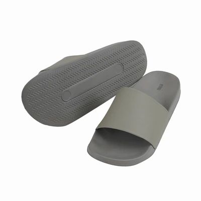 Gambar Ataru Sandal Slides Simple One Color Ukuran 44/45 - Abu-Abu