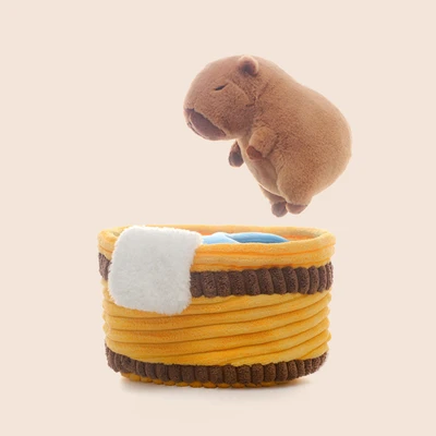 Gambar Hugs To You Boneka Plush Capybara Tub - Cokelat