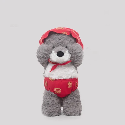 Gambar Hugs To You Boneka Plush Shy Wolf - Putih/abu-abu