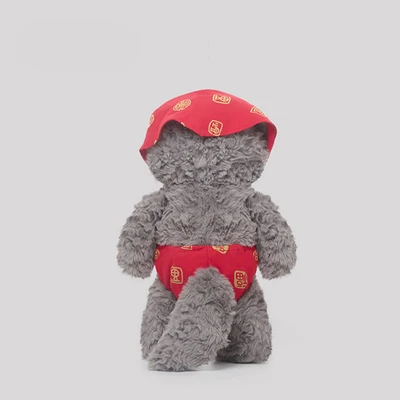 Gambar Hugs To You Boneka Plush Shy Wolf - Putih/abu-abu