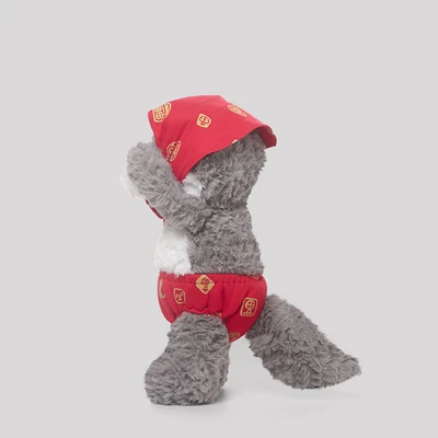 Gambar Hugs To You Boneka Plush Shy Wolf - Putih/abu-abu