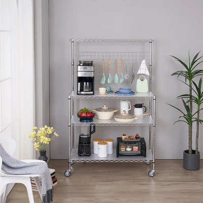 Gambar Krisbow Rak Troli Dapur 3 Tingkat - Silver