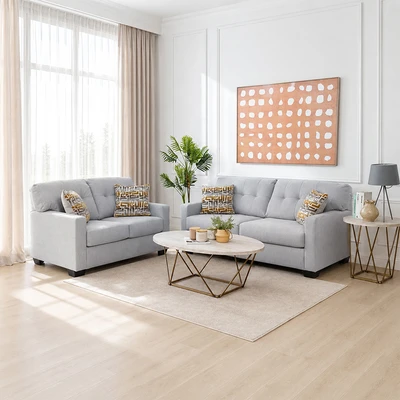 Gambar Ashley Mahoney-3 Set Sofa Fabric 2 & 3 Seater - Putih Ivory