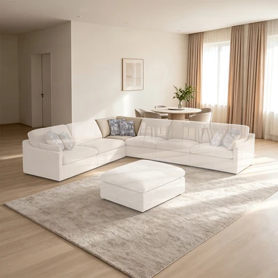 Gambar Ferrara Neo Colombus Sofa Modular Corner - Krem Beige