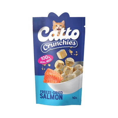 Gambar Catto Crunchies Camilan Kucing Freeze Dried Salmon 30 gr