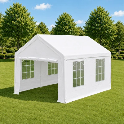 Gambar Krisbow Tenda Roder Knock Down Dengan 4 Sidewall 3x4 Meter - Putih