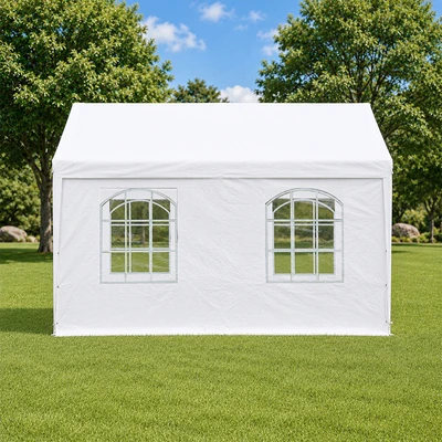Gambar Krisbow Tenda Roder Knock Down Dengan 4 Sidewall 3x4 Meter - Putih