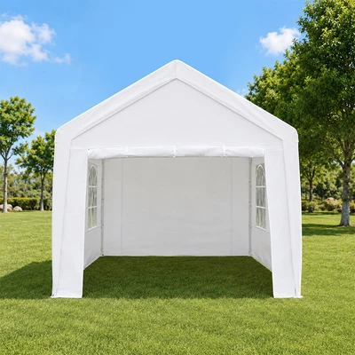 Gambar Krisbow Tenda Roder Knock Down Dengan 4 Sidewall 3x4 Meter - Putih