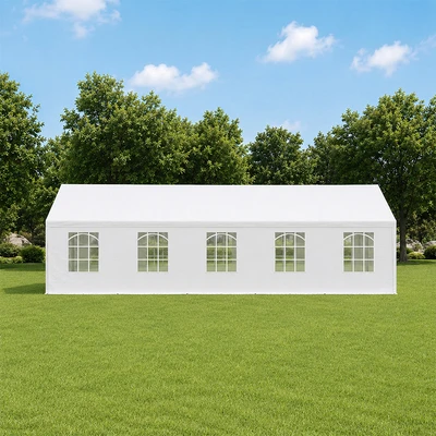 Gambar Krisbow Tenda Roder Knock Down Dengan 4 Sidewall 4x10 Meter - Putih