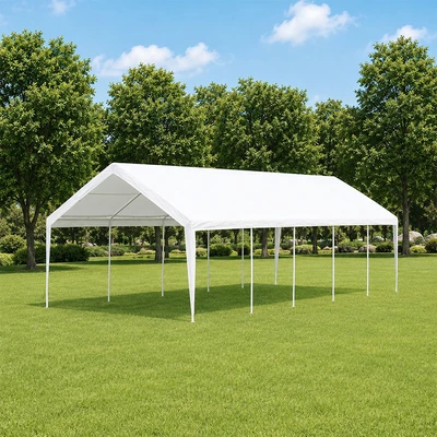 Gambar Krisbow Tenda Roder Knock Down Dengan 4 Sidewall 4x10 Meter - Putih
