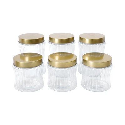 Gambar Culinart Icy Stoples Kaca Set 6 pcs Transparan - Gold