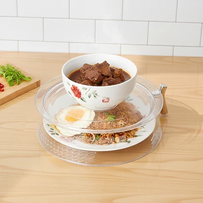 Gambar Culinart Grippy Tudung Saji Plastik 25.5x25.5x7.4 cm Transparan