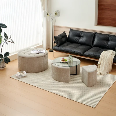 Gambar Informa Maximo Meja Tamu Round - Krem Beige
