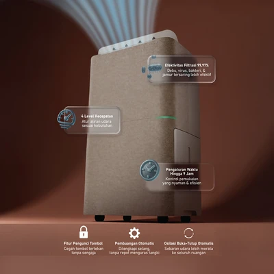 Gambar Norium Dehumidifier & Air Purifier 25 Liter 450 Watt - Krem Beige