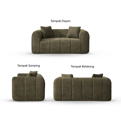Gambar Informa Layla Sofa Fabric 2 Seater In Box - Hijau