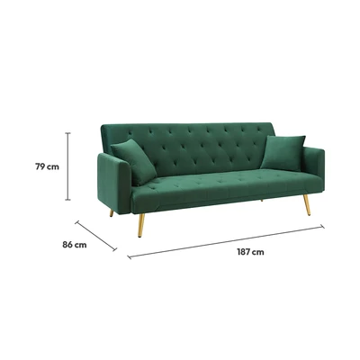 Gambar Informa Raya Sofa Bed Fabric Velvet - Hijau