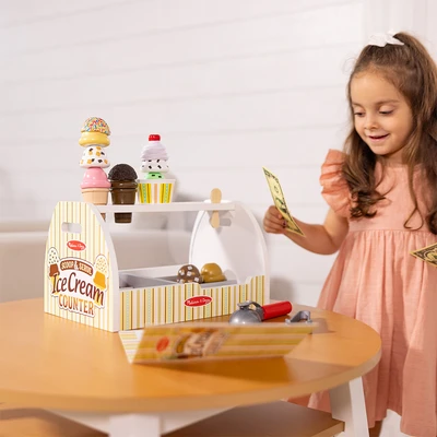Gambar Melissa & Doug Scoop Set Serve Ice Cream Counter Set 28 Pcs - Mix