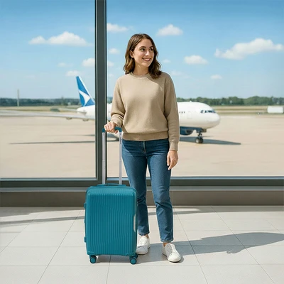Gambar Passport Montero Koper PP TSA Lock Expandable 20 Inch - Hijau kaya Teal