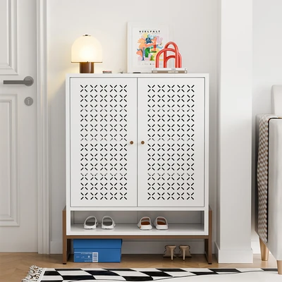 Gambar Stora Famora Kabinet Sepatu 2 Pintu 84.2x35x108 cm - Putih