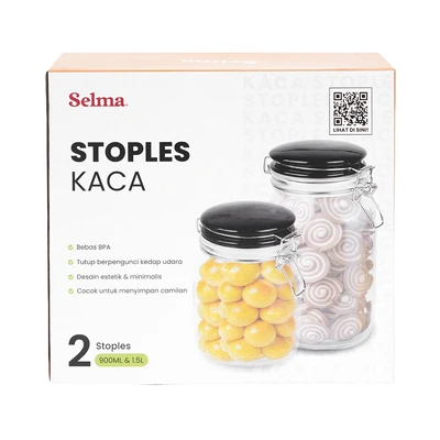Gambar Selma Zayn Stoples Kaca Set 2 pcs Transparan - Hitam